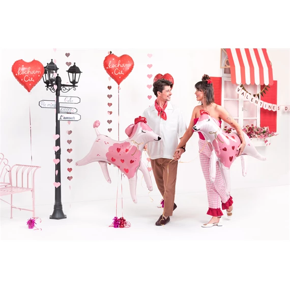 Lufi szív fólia ``Kocham Cię`` 45 cm mix