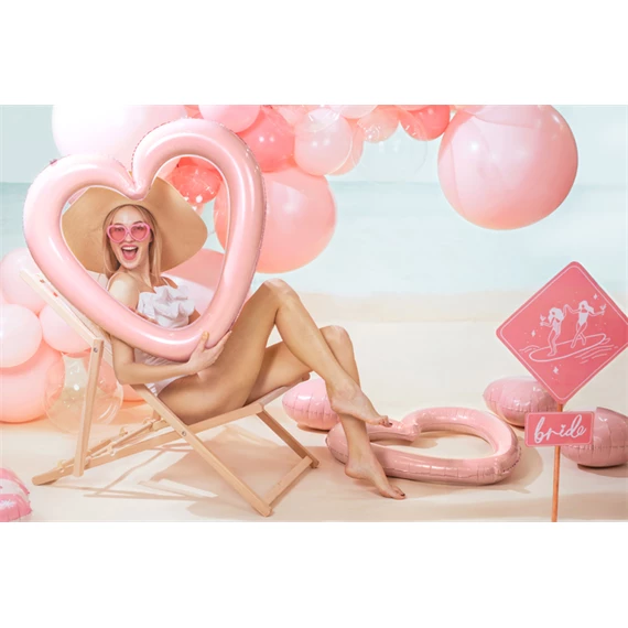 Lufi szív keret fólia 86x83,5 cm világos rózsaszín