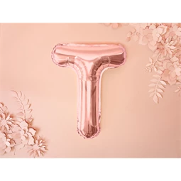 Lufi t betű fólia 35 cm rózsaarany