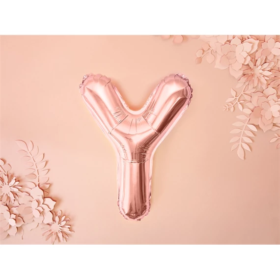 Lufi y betű fólia 35 cm rózsaarany