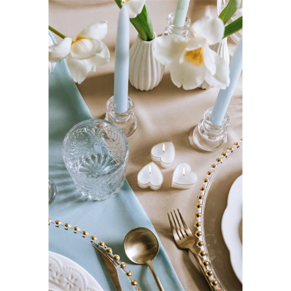 Mécses szív alakú 4 cm fehér S/10