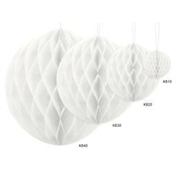 Méhsejt dekor lampion gömb papír 20cm fehér
