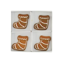 Mézeskalács zokni öntapadós 3,9x3,8x0,7 cm S/4