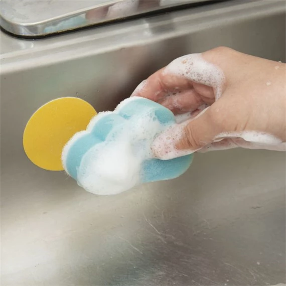 Mosogatószivacs tartóval, felhő