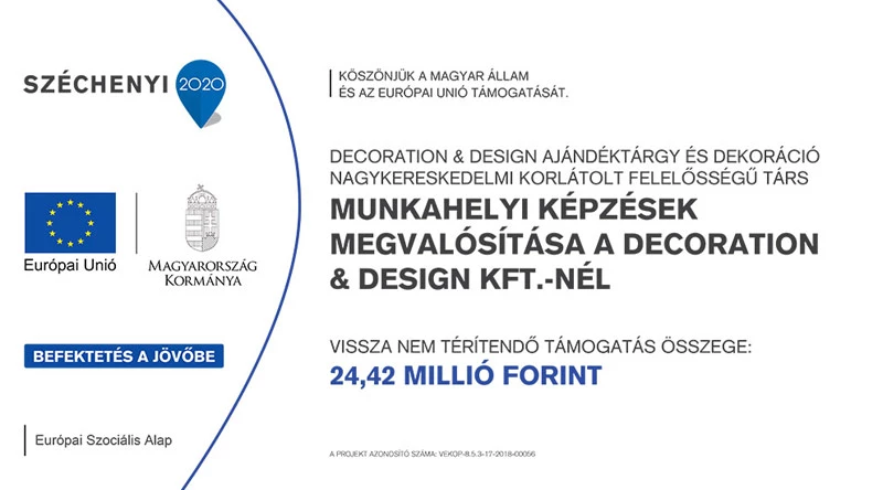 Munkahelyi képzések megvalósítása a Decoration&Design Kft.-nél