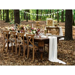 Muszlin asztali futó világos krém 0,70x5 m