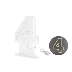 Neon LED 4-es szám fehér 50 cm