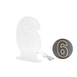 Neon LED 6-os szám fehér 50 cm