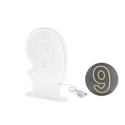 Neon LED 9-es szám fehér 50 cm