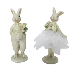 Nyúl fiú, lány tüllszoknyában álló 4x4x12 cm 2 féle