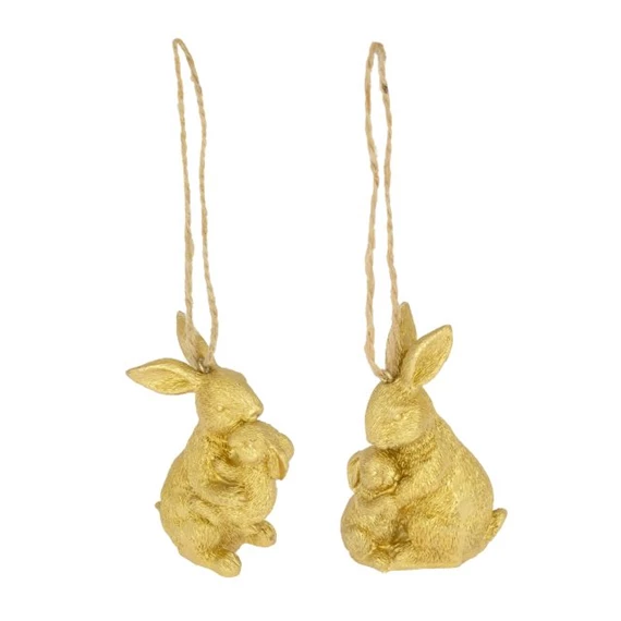 Nyúl kisnyúllal, akasztós 5x3x7 cm 2 féle