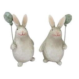 Nyúl lufival, álló 5,5x4,5x9 cm 2féle