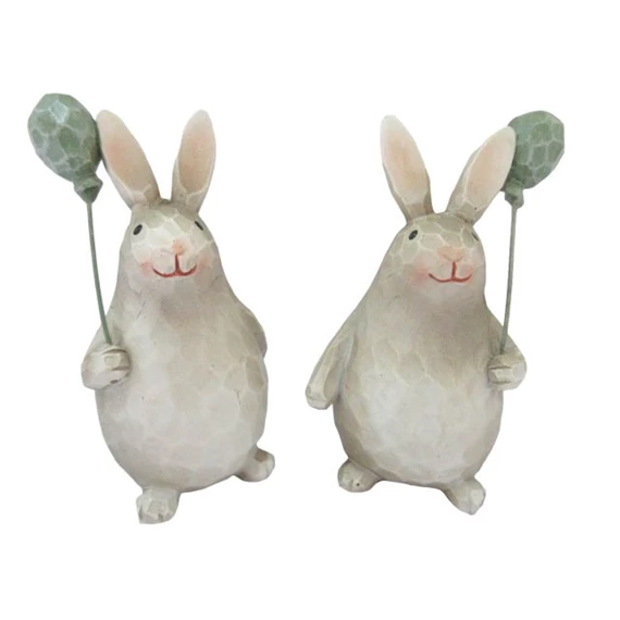 Nyúl lufival, álló 5,5x4,5x9 cm 2féle