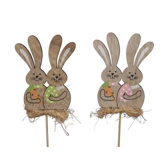 Nyúl répával, tojással, betűzős 6,5x9 cm S/10