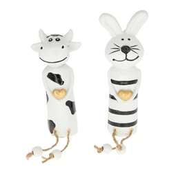 Nyúl, tehén szívvel, lógólábú 4,8x3,5x12,6 cm 2 féle