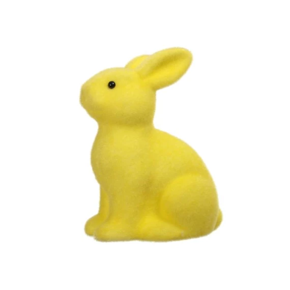 Nyúl ülő, flokkolt 15x26 cm