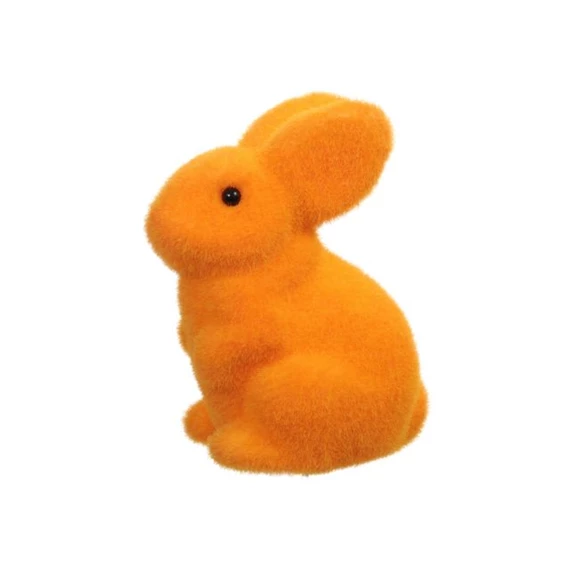 Nyúl ülő, flokkolt 9x14 cm