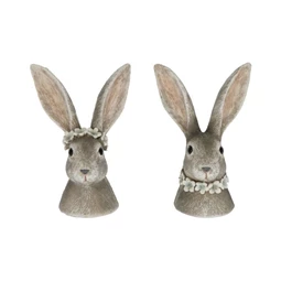 Nyúl virágkoszorúval 6,5x4x9 cm 2 féle