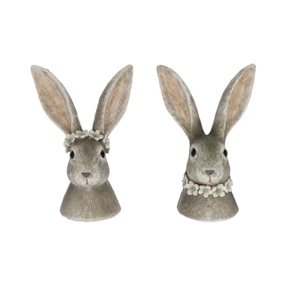 Nyúl virágkoszorúval 6,5x4x9 cm 2 féle