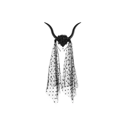 Ördögszarv fejpánt tüllel 30x76 cm fekete