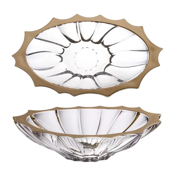 Ovális tál PLANTICA arany szegéllyel 36,5 cm