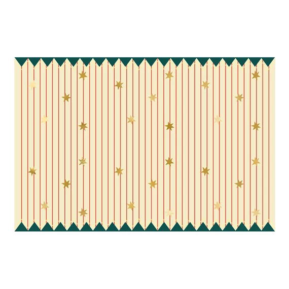 Papír asztalterítő vékony csíkokkal és csillagokkal 180x120 cm