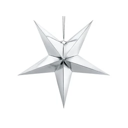 Papír csillag 70 cm ezüst