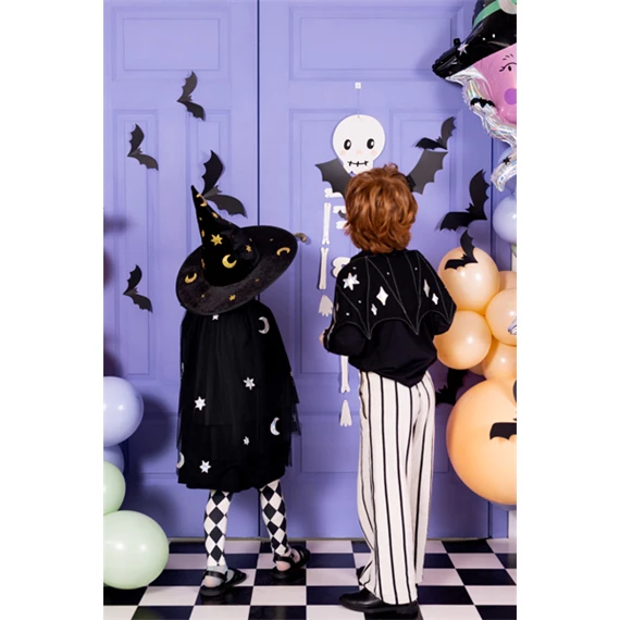 Papír dekoráció denevérek 19-29 cm fekete S/6