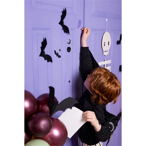 Papír dekoráció denevérek 19-29 cm fekete S/6