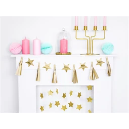 Papír girland csillagok arany 1,3 m