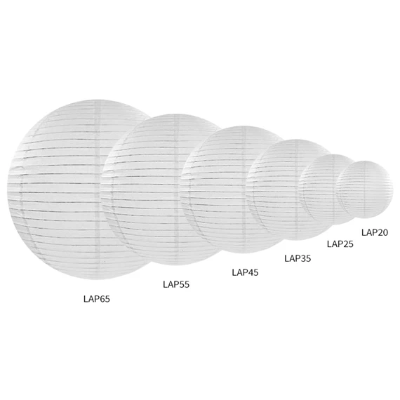 Papír lámpás 20 cm fehér