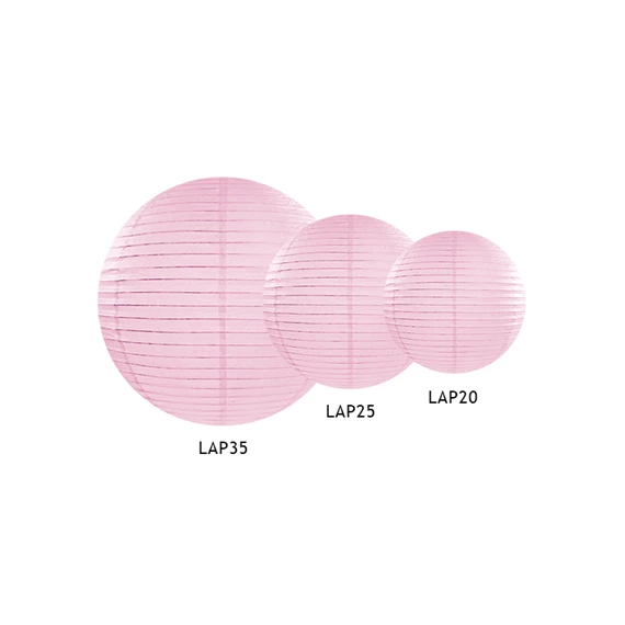 Papír lampion világos rózsaszín 25 cm