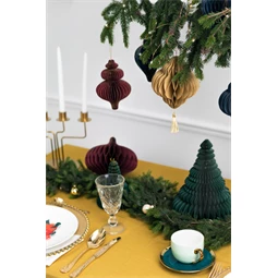 Papír méhsejt dísz csepp, bézs, 8x12 cm