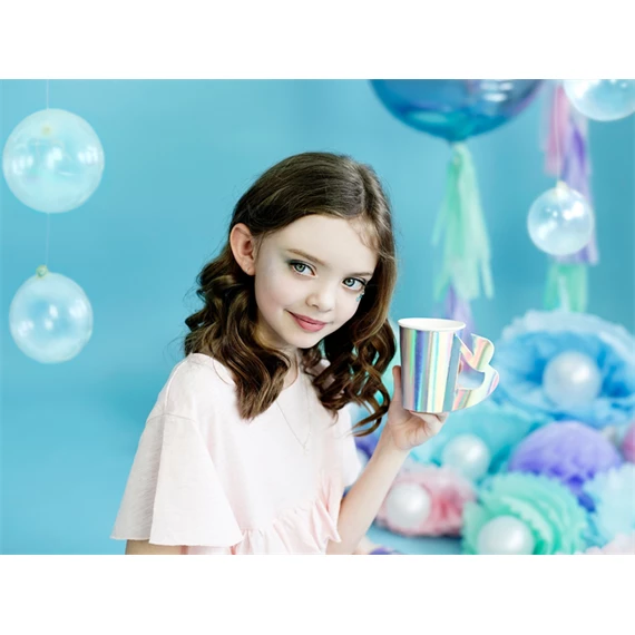 Papírpohár sellő, irizáló, 220 ml S/6