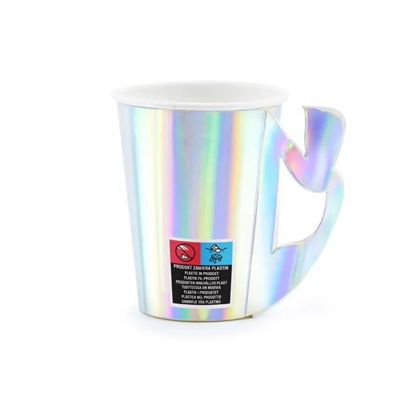 Papír poharak sellő, irizáló, 220 ml S/6