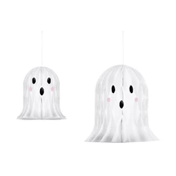 Papír szellem dekorációk fehér 20-30 cm S/2