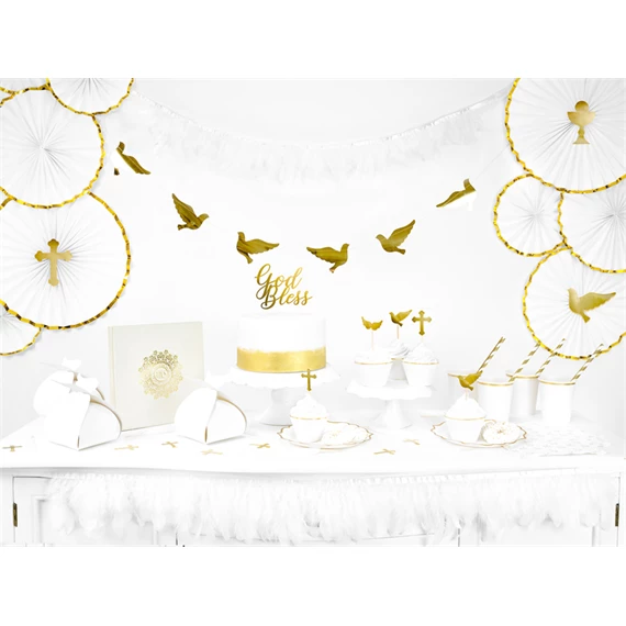 Papír szívószálak arany 19,5 cm S/10