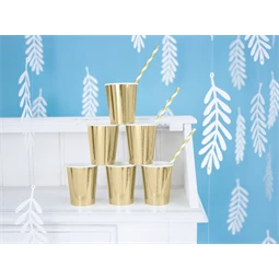 Papír szívószálak arany 19,5 cm S/10