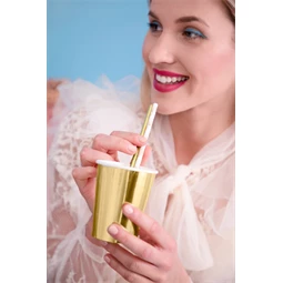 Papír szívószálak arany 19,5 cm S/10