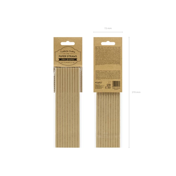 Papír szívószálak kraft 19,5 cm S/10