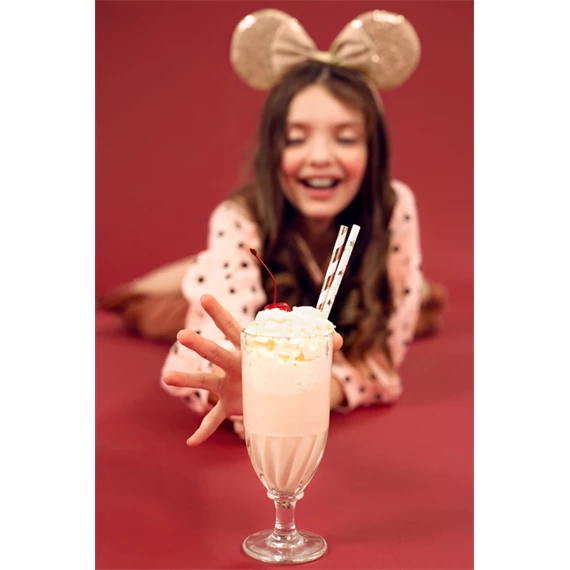 Papír szívószálak világos rózsaarany 19,5 cm S/10