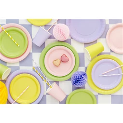 Papírtányér 18 cm világoszöld S/6