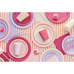 Papírtányér 23 cm sötét rózsaszín S/6