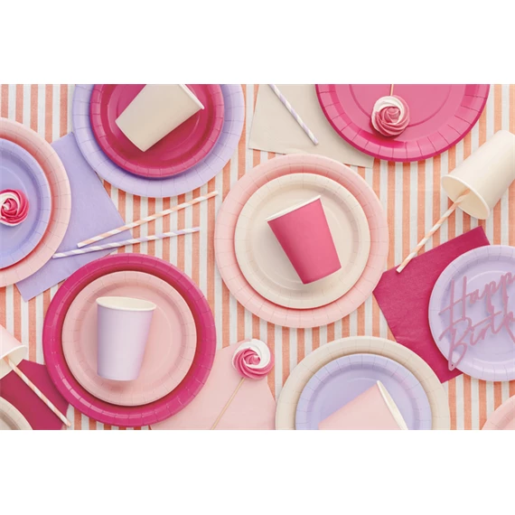 Papírtányér 23 cm sötét rózsaszín S/6