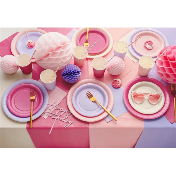 Papírtányér 23 cm sötét rózsaszín S/6