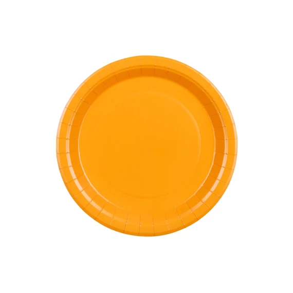 Papírtányér 23 cm világos narancs S/6