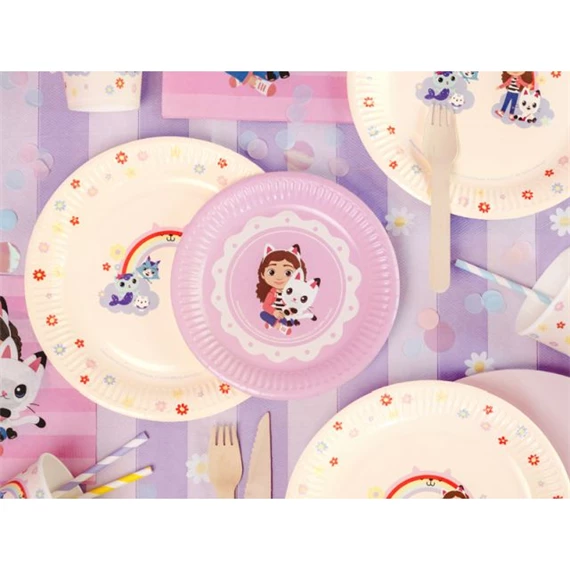 Papírtányér Gabby babaháza, vegyes, 18 cm S/6