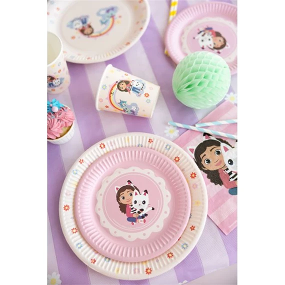 Papírtányér Gabby babaháza, vegyes, 18 cm S/6