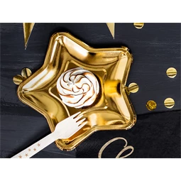 Papírtányér csillag arany 18 cm S/6