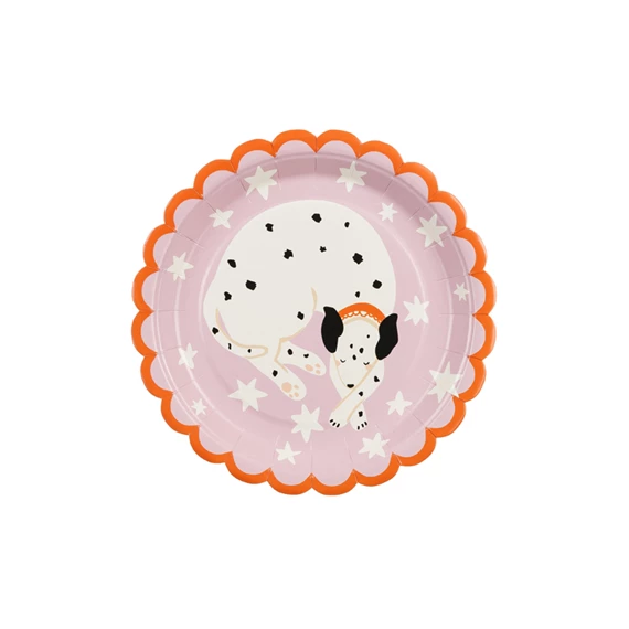 Papírtányér dalmata 18x18 cm mix S/6